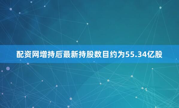 配资网增持后最新持股数目约为55.34亿股