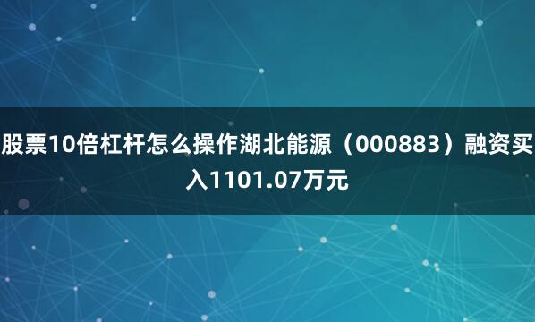 股票10倍杠杆怎么操作湖北能源（000883）融资买入1101.07万元